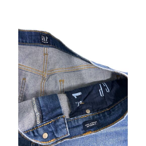 GAP Denim Highrise Jean Shorts Sz 30 Regular 4" Inseam Cuffed Stretch Blue - Picture 4 of 7